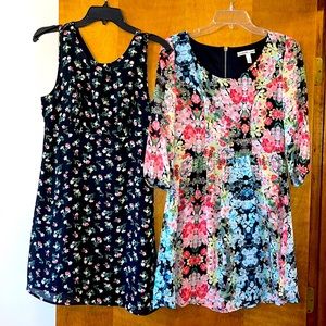 Two floral dresses.